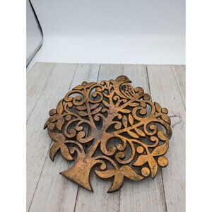 Copper Partridge in a Pear Tree Trivet Christmas Farmhouse Kitchen Wall Bird 7"